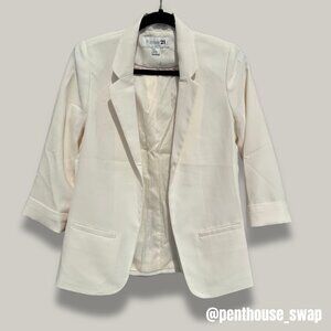 Ivory/Cream 3/4 Sleeve Blazer, Size S